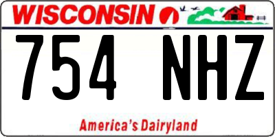 WI license plate 754NHZ