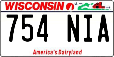WI license plate 754NIA