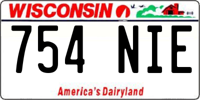 WI license plate 754NIE