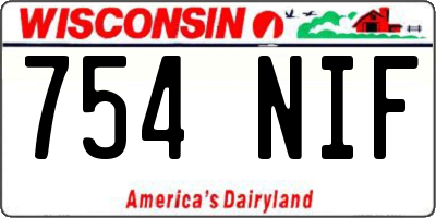 WI license plate 754NIF