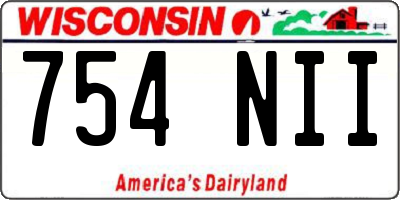 WI license plate 754NII