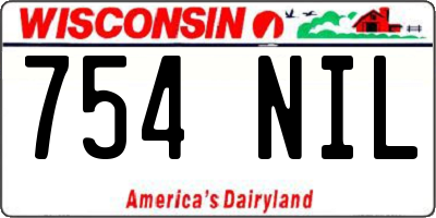 WI license plate 754NIL