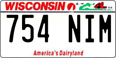 WI license plate 754NIM