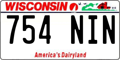 WI license plate 754NIN