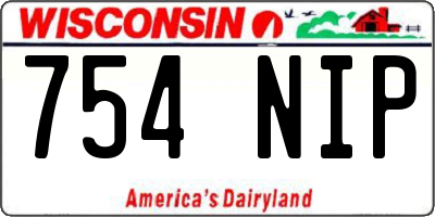 WI license plate 754NIP