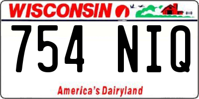 WI license plate 754NIQ
