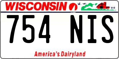 WI license plate 754NIS
