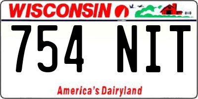 WI license plate 754NIT