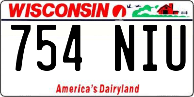 WI license plate 754NIU