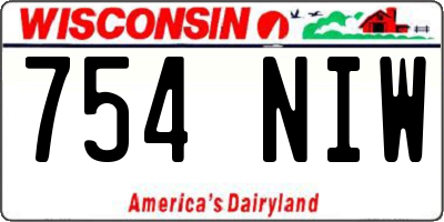 WI license plate 754NIW