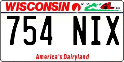 WI license plate 754NIX