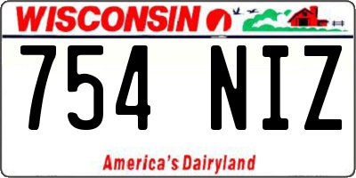 WI license plate 754NIZ