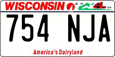 WI license plate 754NJA