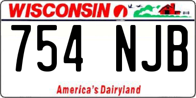 WI license plate 754NJB