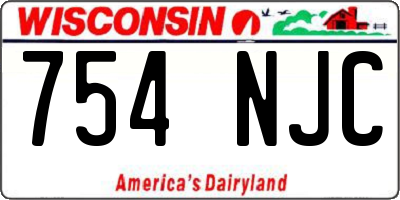 WI license plate 754NJC
