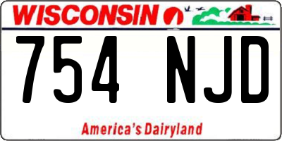 WI license plate 754NJD