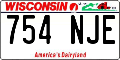 WI license plate 754NJE