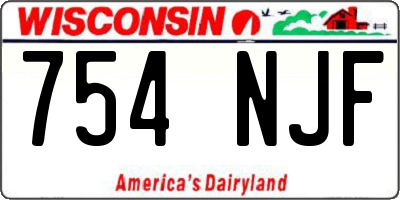 WI license plate 754NJF