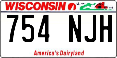 WI license plate 754NJH