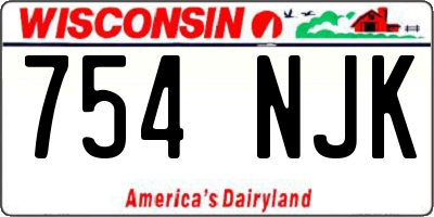 WI license plate 754NJK