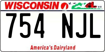 WI license plate 754NJL