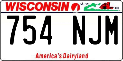 WI license plate 754NJM