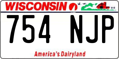 WI license plate 754NJP