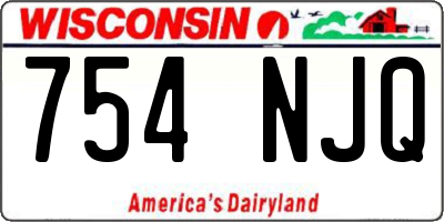 WI license plate 754NJQ