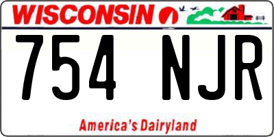 WI license plate 754NJR