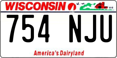 WI license plate 754NJU