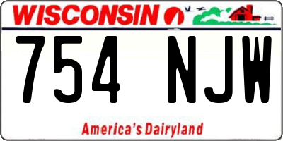 WI license plate 754NJW