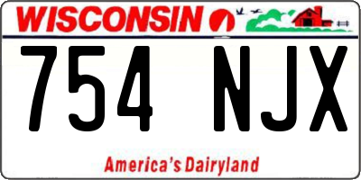 WI license plate 754NJX