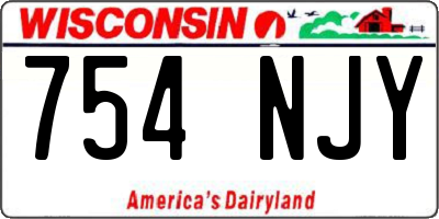 WI license plate 754NJY