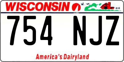 WI license plate 754NJZ