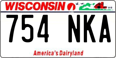 WI license plate 754NKA