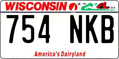 WI license plate 754NKB