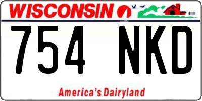 WI license plate 754NKD