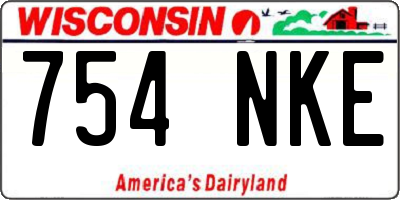 WI license plate 754NKE