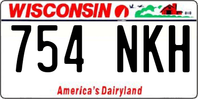 WI license plate 754NKH