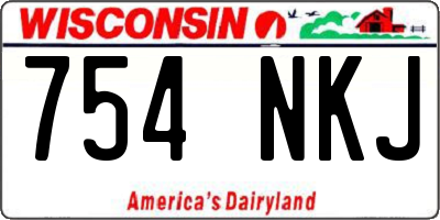 WI license plate 754NKJ