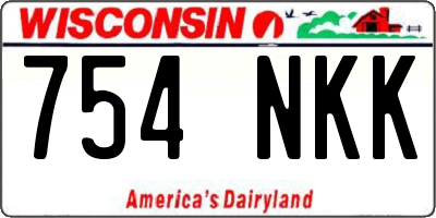 WI license plate 754NKK
