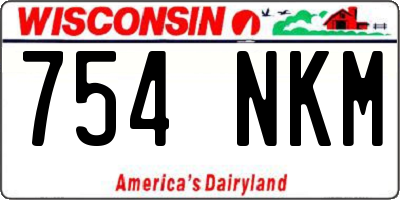 WI license plate 754NKM