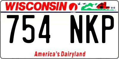 WI license plate 754NKP