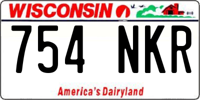 WI license plate 754NKR