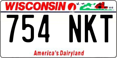 WI license plate 754NKT