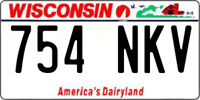WI license plate 754NKV