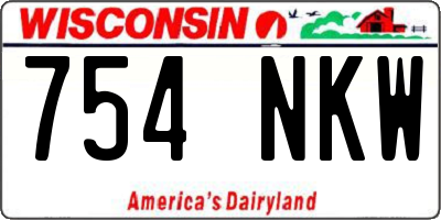 WI license plate 754NKW