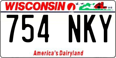 WI license plate 754NKY