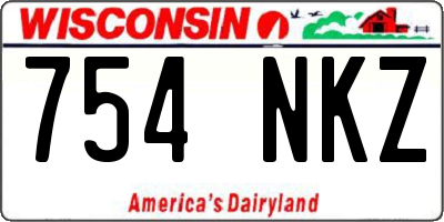 WI license plate 754NKZ