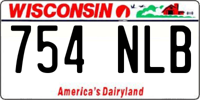 WI license plate 754NLB